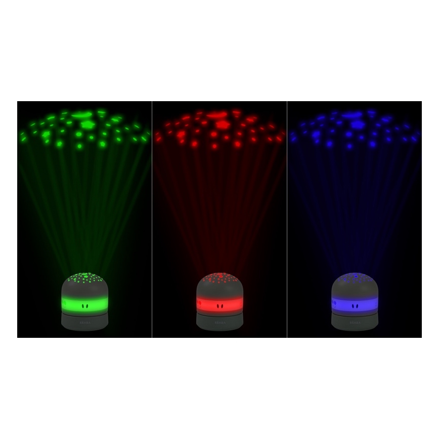 Beaba - Proiettore con melodia PIXIE USB/5V 1300 mAh verde