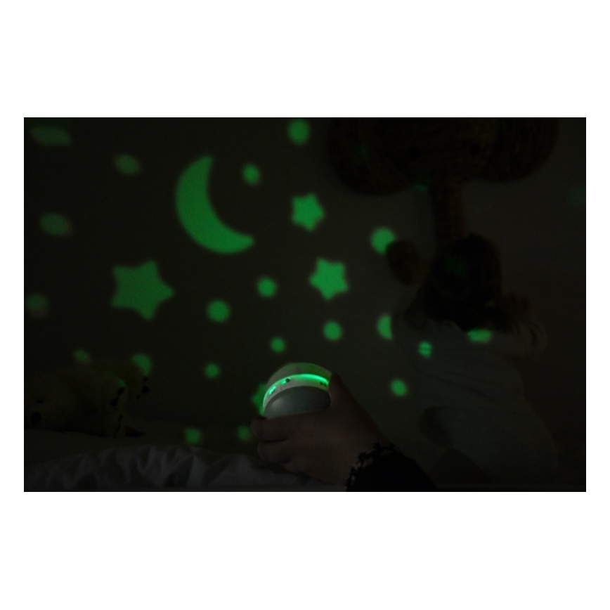 Beaba - Proiettore con melodia PIXIE USB/5V 1300 mAh verde