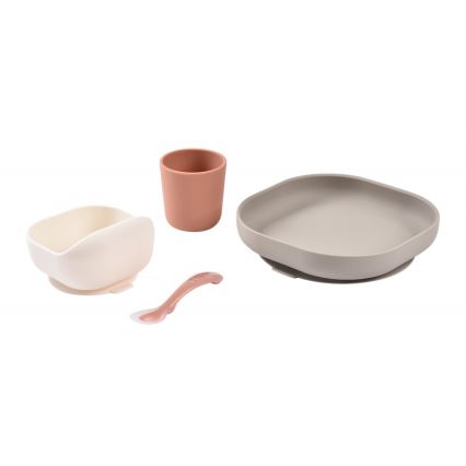 Beaba - Set da pappa per bambini Terracotta, 4 pezzi
