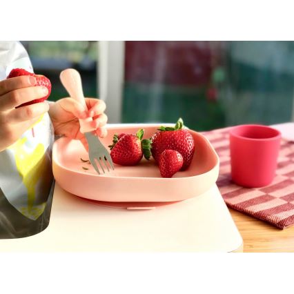 Beaba - Set da pranzo per bambini Rosa 4 pz