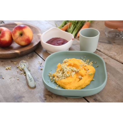 Beaba - Set pappa per bambini Verde Salvia, 4 pezzi