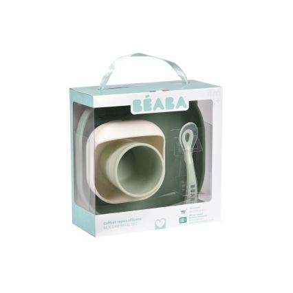 Beaba - Set per la pappa per bambini Verde Salvia, 4 pezzi