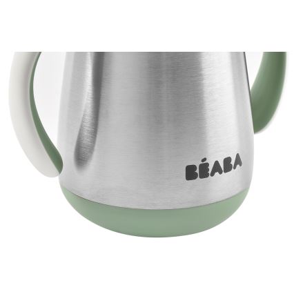 Beaba - Tazza termoisolante con cannuccia 250 ml verde