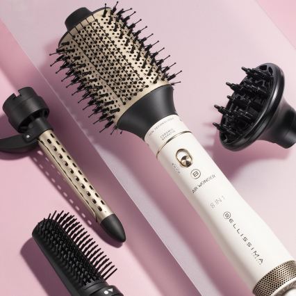 Bellissima 11847 - Spazzola ad aria calda 8 in 1 AIR WONDER 1000W/230V bianco/oro