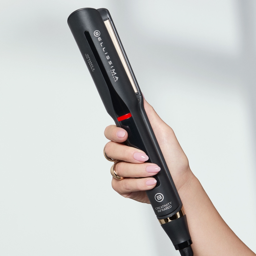 Bellissima 11948 - Piastra per capelli con display LCD e tecnologia a infrarossi, 60W/230V, nera