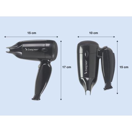 Beper - Asciugacapelli da viaggio 1200W/230V