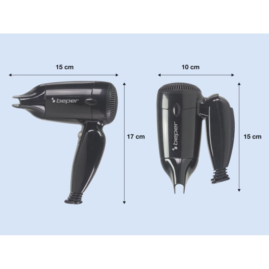 Beper - Asciugacapelli da viaggio 1200W/230V
