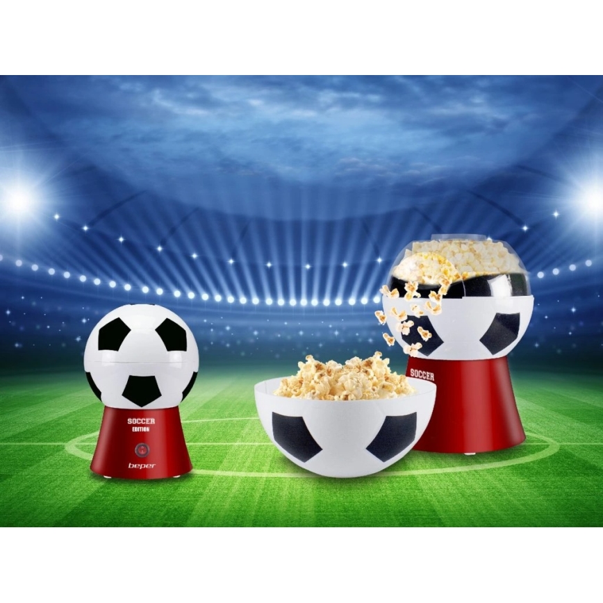 Beper - Macchina per popcorn 1200W/230V calcio/rossa