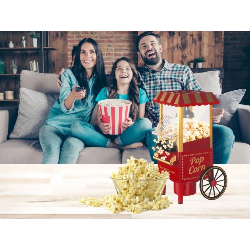 Beper - Macchina per popcorn 1200W/230V rossa