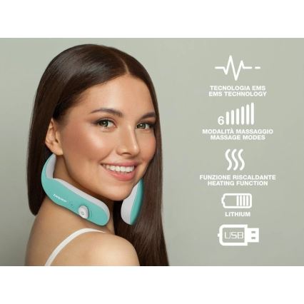 Beper - Massaggiatore cervicale ricaricabile EMS 5V/900 mAh colore menta