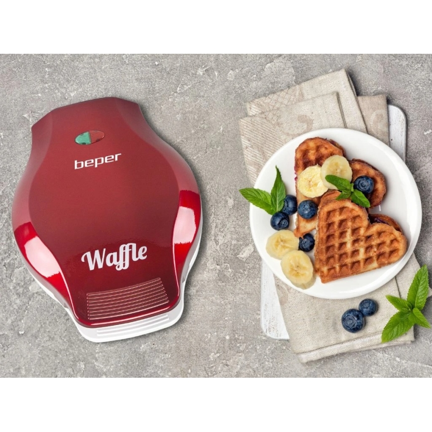 Beper - Piastra per waffle 1000W/230V