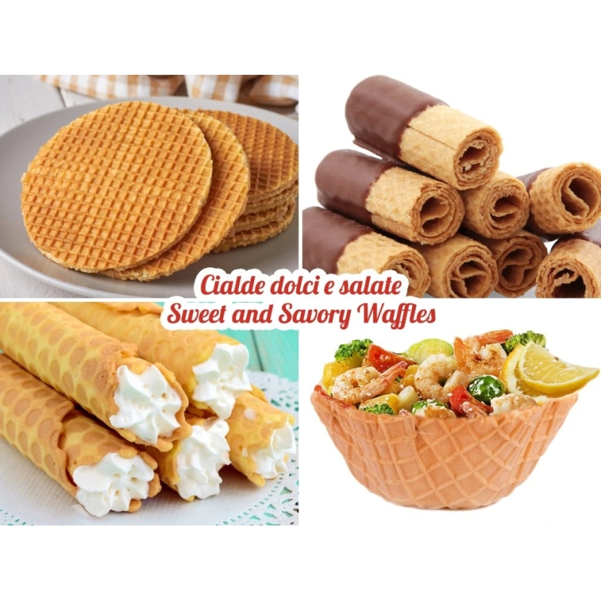 Beper - Piastra per waffle 2 in 1 1000W/230V rossa