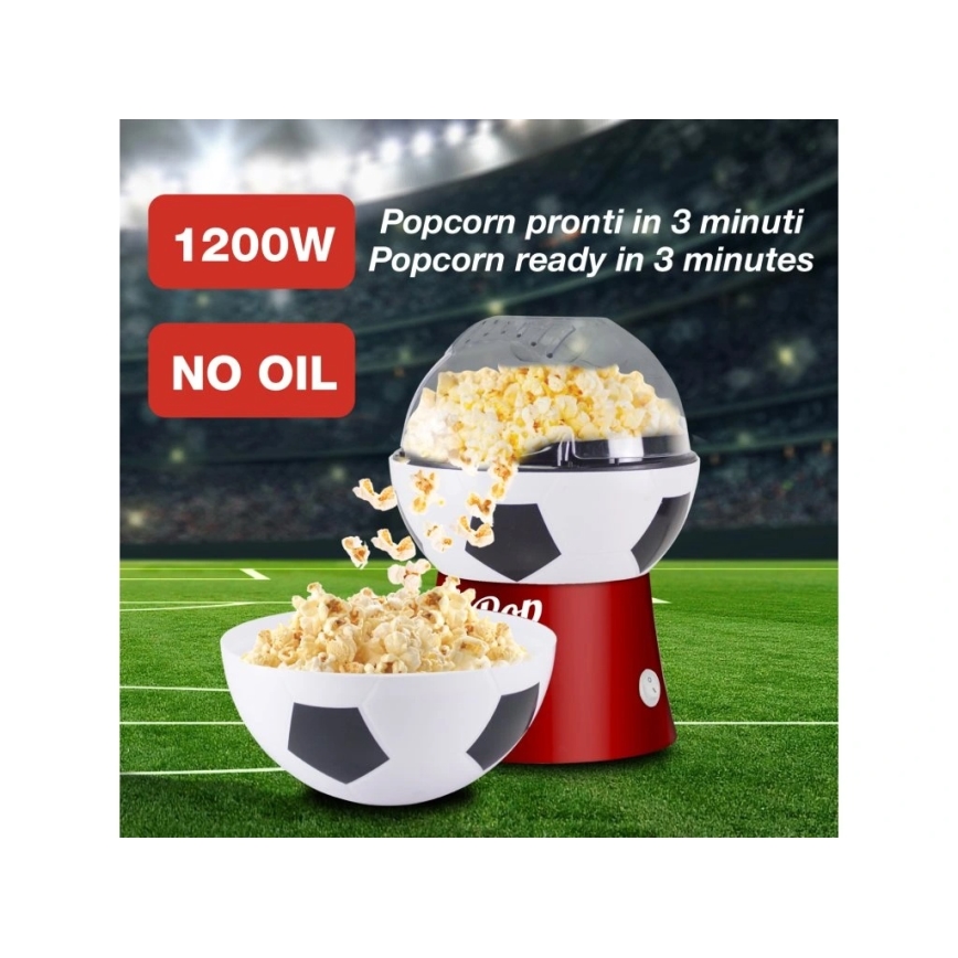 Beper - Popcorniera 1200W/230V a forma di pallone da calcio