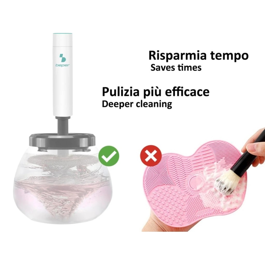 Beper - Pulitore per pennelli cosmetici 2xAAA