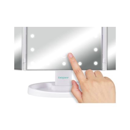 Beper - Specchio da trucco con retroilluminazione a LED 4xAAA/5V