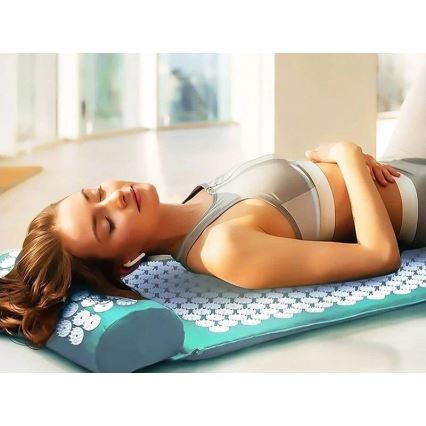 Beper - Tappetino e cuscino per agopressione, colore menta