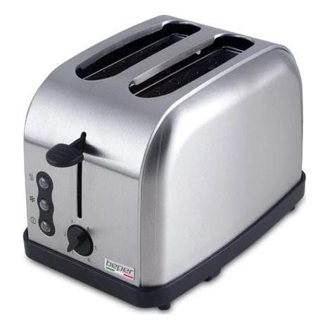 Beper - Tostapane a due fessure 900W/230V in acciaio inox