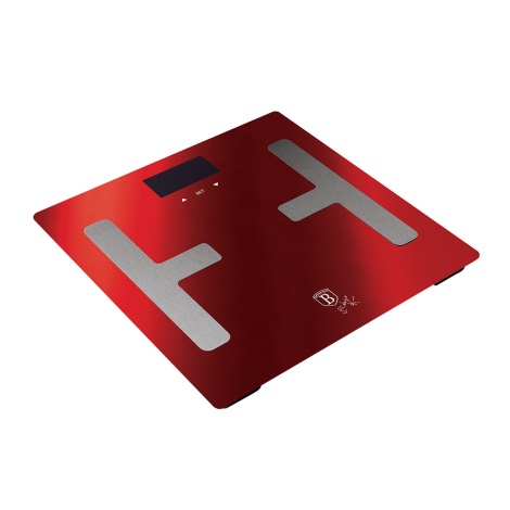 BerlingerHaus - Bilancia personale con display LCD 2xAAA rosso/cromato opaco