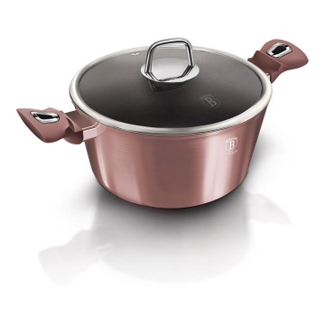 BerlingerHaus - Casseruola con superficie in titanio + coperchio 24 cm oro rosa