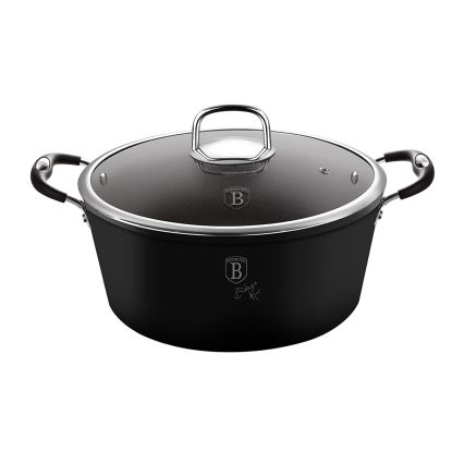 BerlingerHaus - Casseruola con superficie in titanio + coperchio 28 cm nero