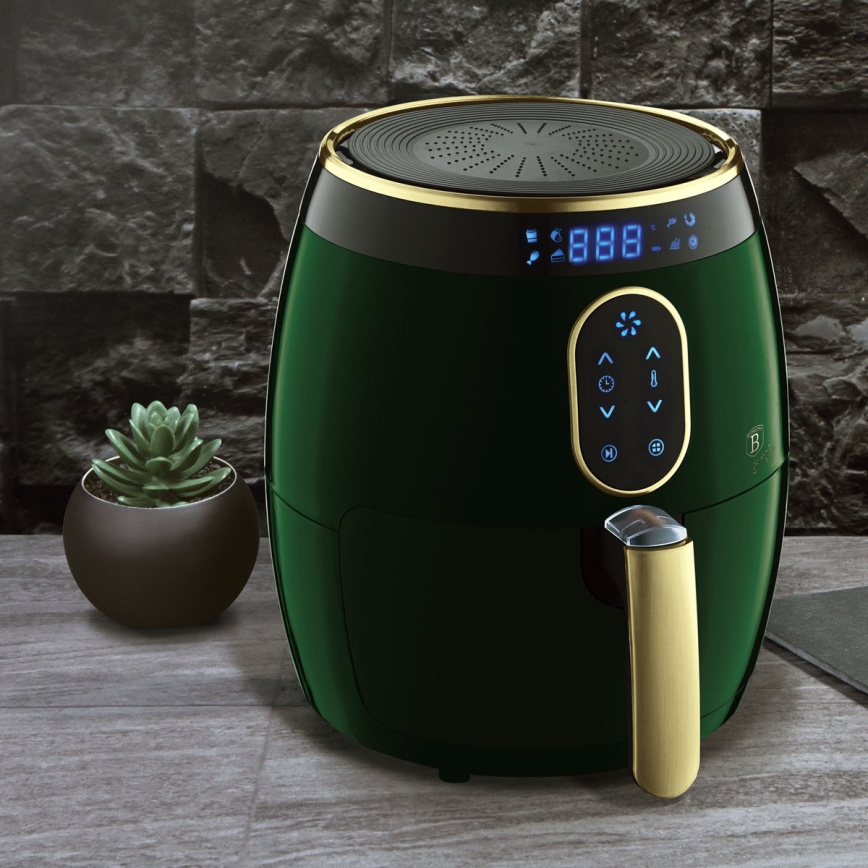 BerlingerHaus - Friggitrice ad aria calda 3,2 l 1350W/230V/30min verde/oro