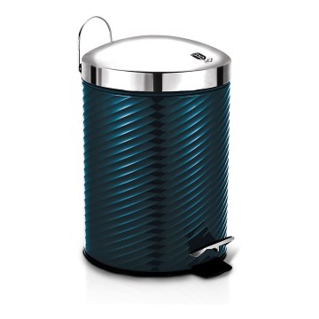 BerlingerHaus - Pattumiera 12 l blu/acciaio inox