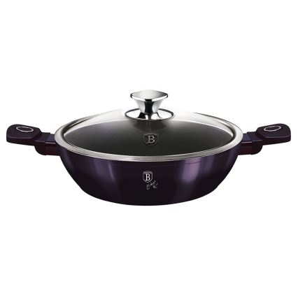 BerlingerHaus - Pentola bassa con superficie in titanio + coperchio 28 cm viola