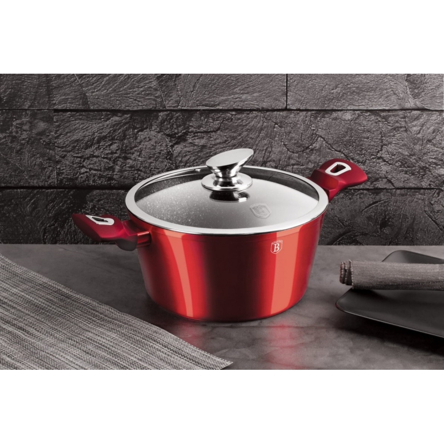 BerlingerHaus - Servizio piatti con piano in marmo 6 pz rosso