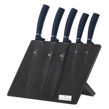 BerlingerHaus - Set coltelli in acciaio inox  6 pz blu con supporto magnetico blu/nero