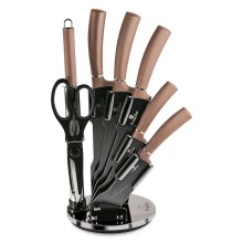 BerlingerHaus - Set coltelli in acciaio inox su supporto 8 pz oro rosa/nero