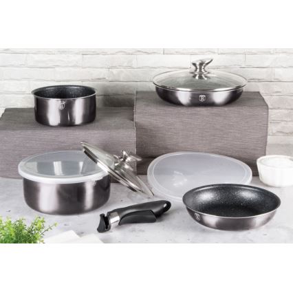 BerlingerHaus - Set di pentole con manico removibile 12 pz grigio