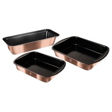 BerlingerHaus - Set forme da forno con superficie in titanio 3 pz oro rosa