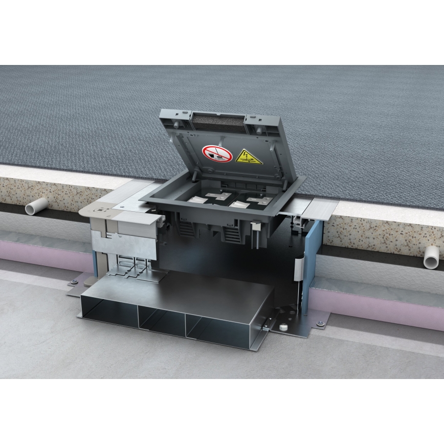 BETTERMANN - Cassetta a pavimento per piani doppi 12 moduli (6 dispositivi 45x45)