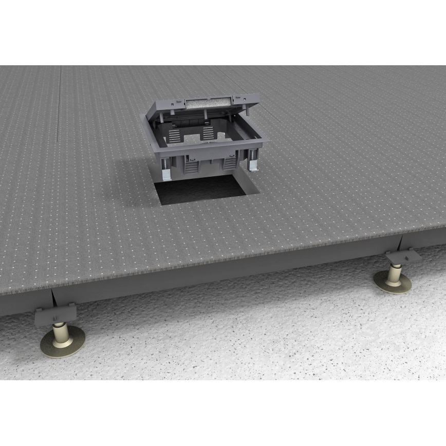 BETTERMANN - Cassetta a pavimento per piani doppi 12 moduli (6 dispositivi 45x45)