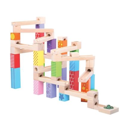 Bigjigs Toys - Pista in legno di marmo colorato