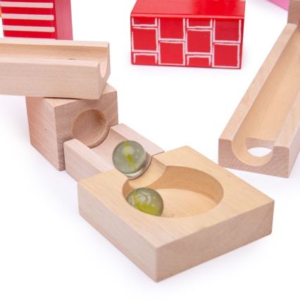 Bigjigs Toys - Pista in legno di marmo colorato