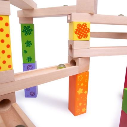 Bigjigs Toys - Pista in legno di marmo colorato