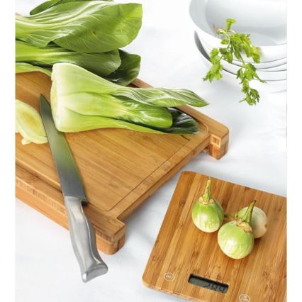 Bilancia da cucina digitale 1xCR2032 + tavola di bambù