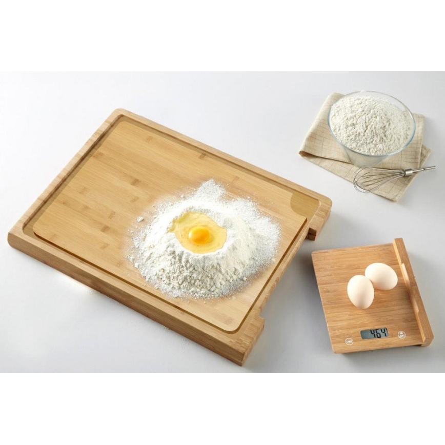 Bilancia da cucina digitale 1xCR2032 + tavola di bambù