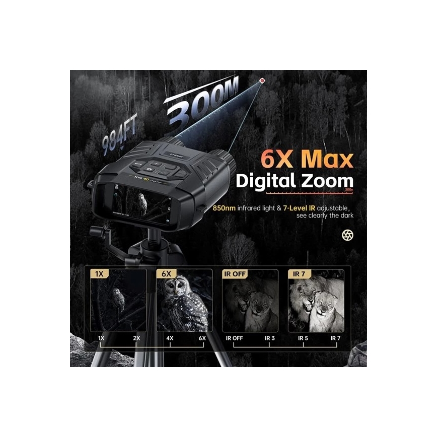Binocolo con visione notturna 6x25, 4000 mAh