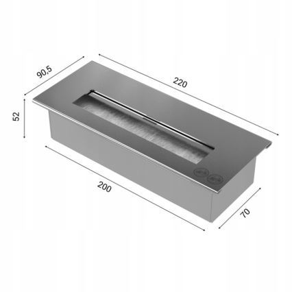 Kratki - Camino BIO 40,2x70 cm 2kW nero