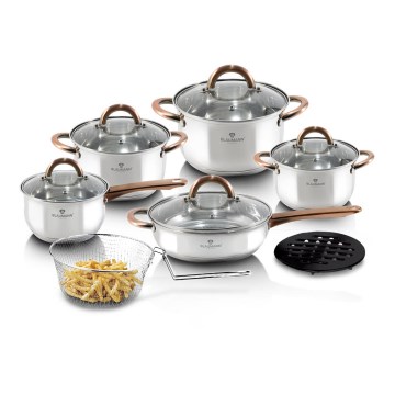 Blaumann - Set di pentole in acciaio inossidabile 13 pezzi argento/rame