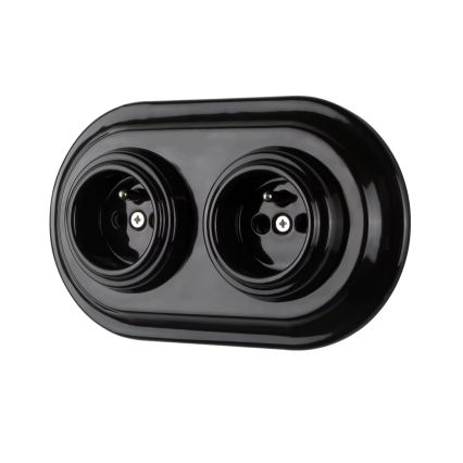 Bohemia-Design - Cornice doppia retrò in porcellana nera