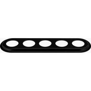 Bohemia-Design - Cornice portafoto in porcellana stile retrò a cinque posti, nera