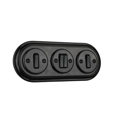 Bohemia-Design - Cornice tripla retrò in porcellana nera