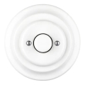 Bohemia-Design - Dimmer rotativo in porcellana dallo stile retrò con cornice 250V/10A bianco