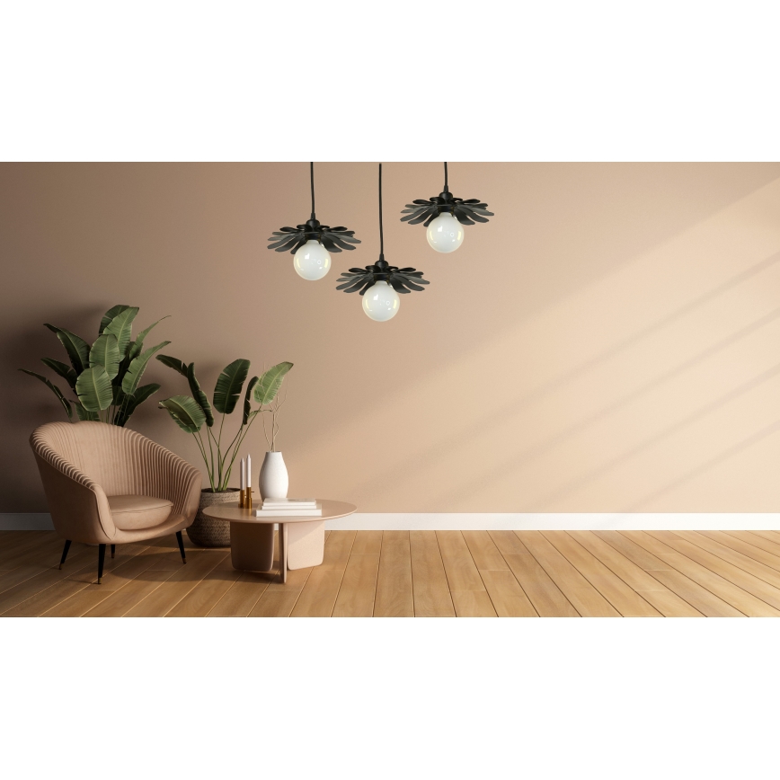 Bohemia-Design - Lampada a sospensione su cavo 1xE27/60W/230V nera