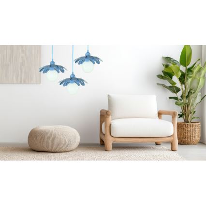 Bohemia-Design - Lampadario a sospensione con cavo 1xE27/60W/230V blu