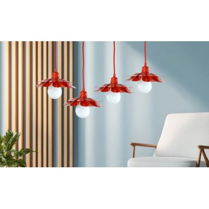 Bohemia-Design - Lampadario a sospensione con cavo 1xE27/60W/230V rosso