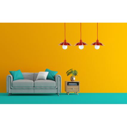 Bohemia-Design - Lampadario a sospensione con cavo 1xE27/60W/230V rosso